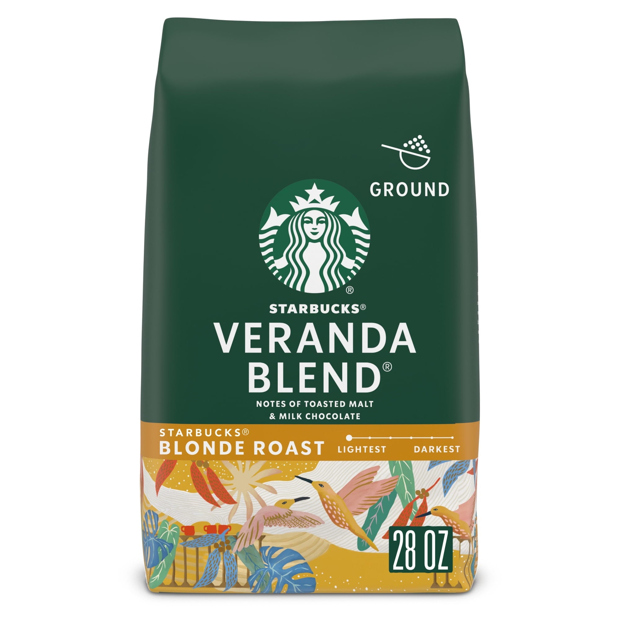 Starbucks at Home Veranda Blend Naturally Caffeinated Light Roast Ground Coffee 28 oz Bag