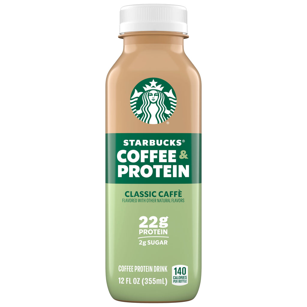 Starbucks Coffee & Protein Naturally Caffeinated Classic Caffe Blended Coffee 12 fl oz Bottle