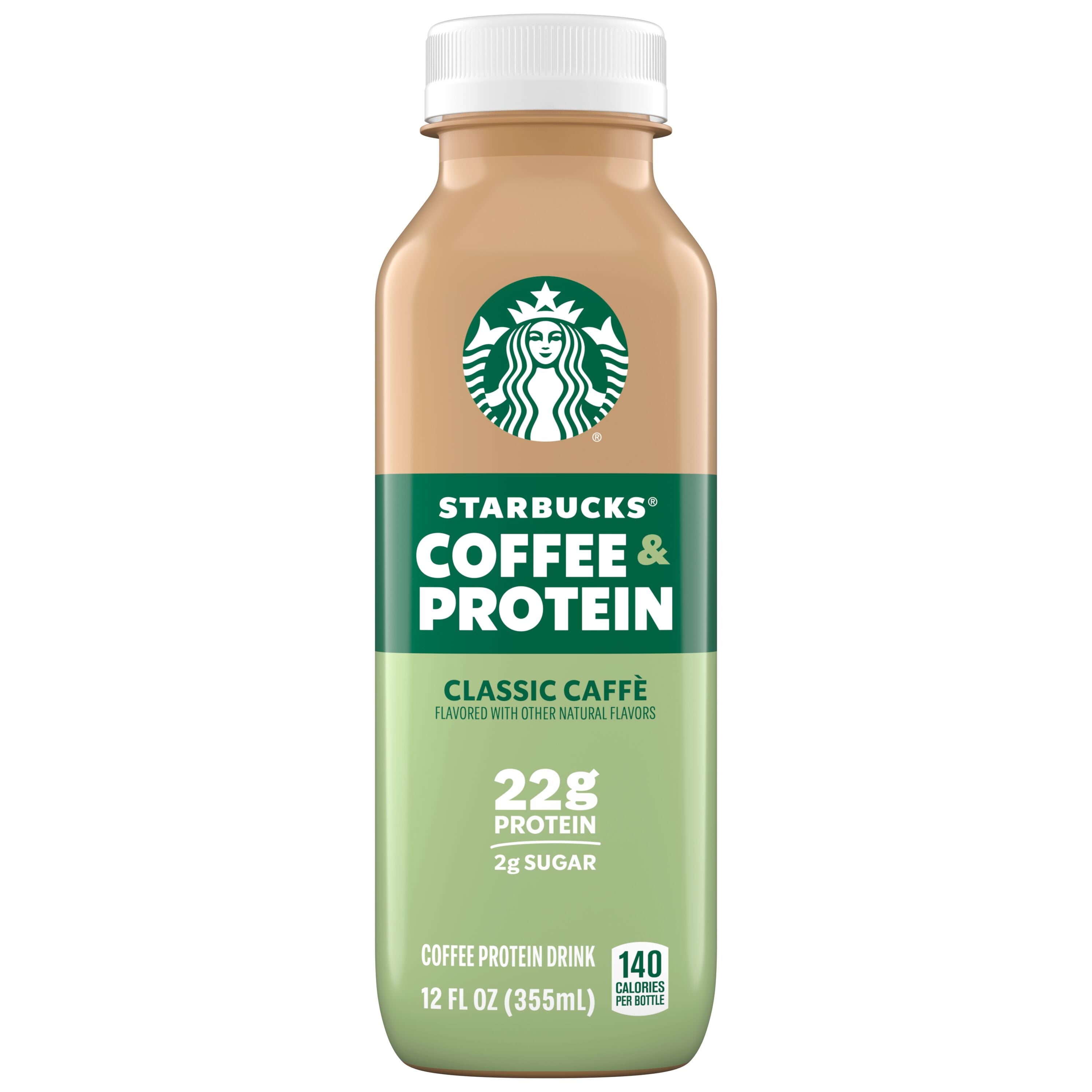 Starbucks Coffee & Protein Naturally Caffeinated Classic Caffe Blended Coffee 12 fl oz Bottle