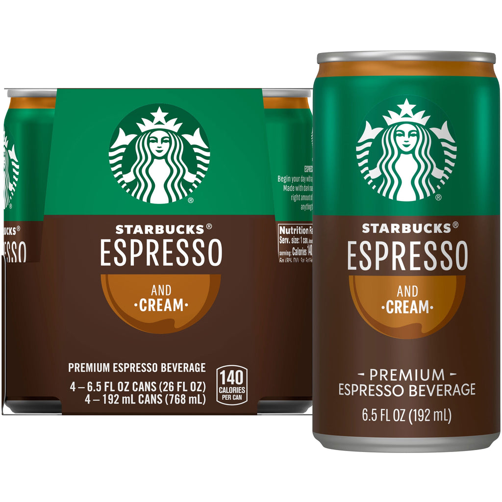 Starbucks Doubleshot Espresso & Cream Premium Coffee Drink 6.5 fl oz 4 Count