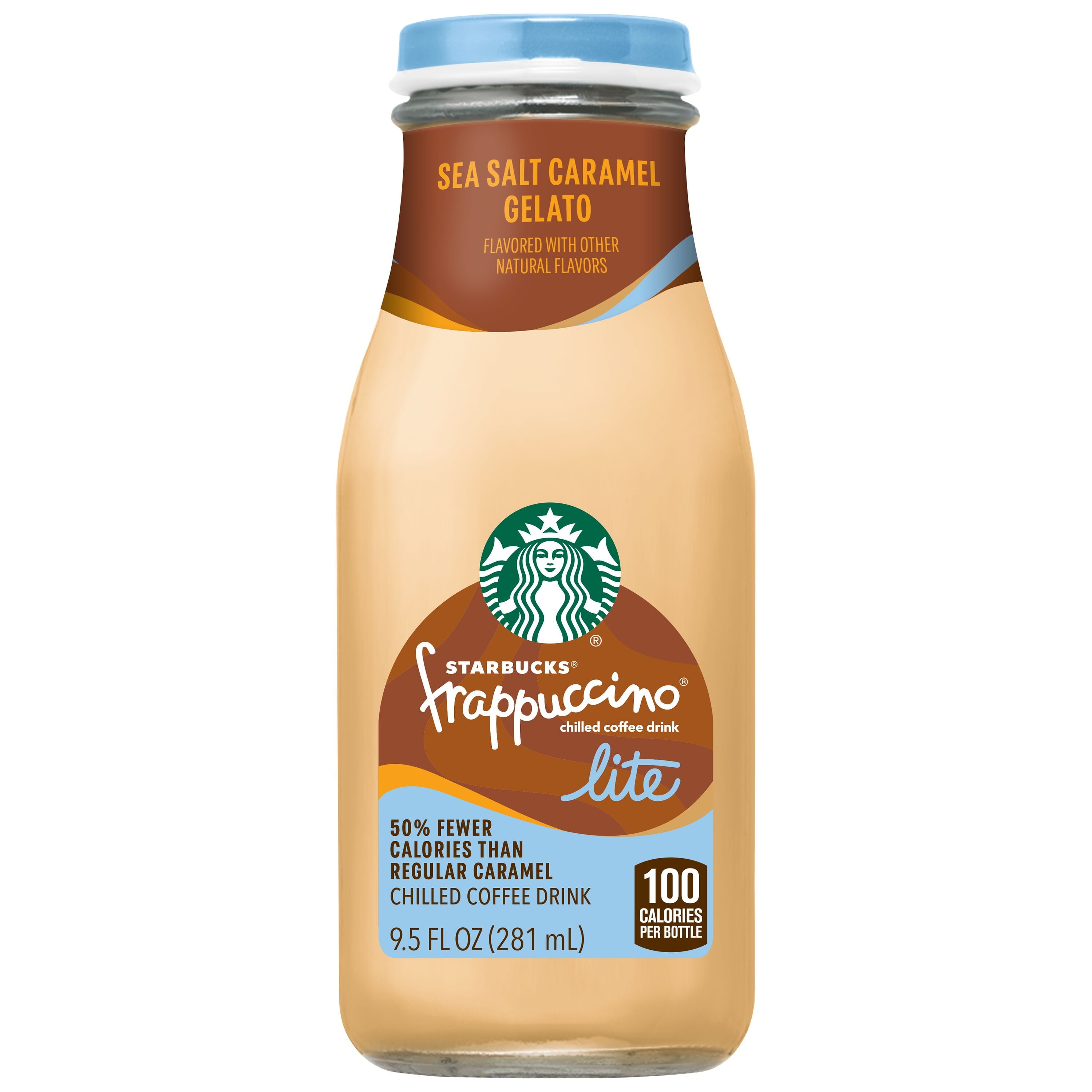Starbucks Naturally Caffeinated Medium Roast Frappuccino Lite Gelato Caramel Iced Coffee 9.5 fl oz Bottle