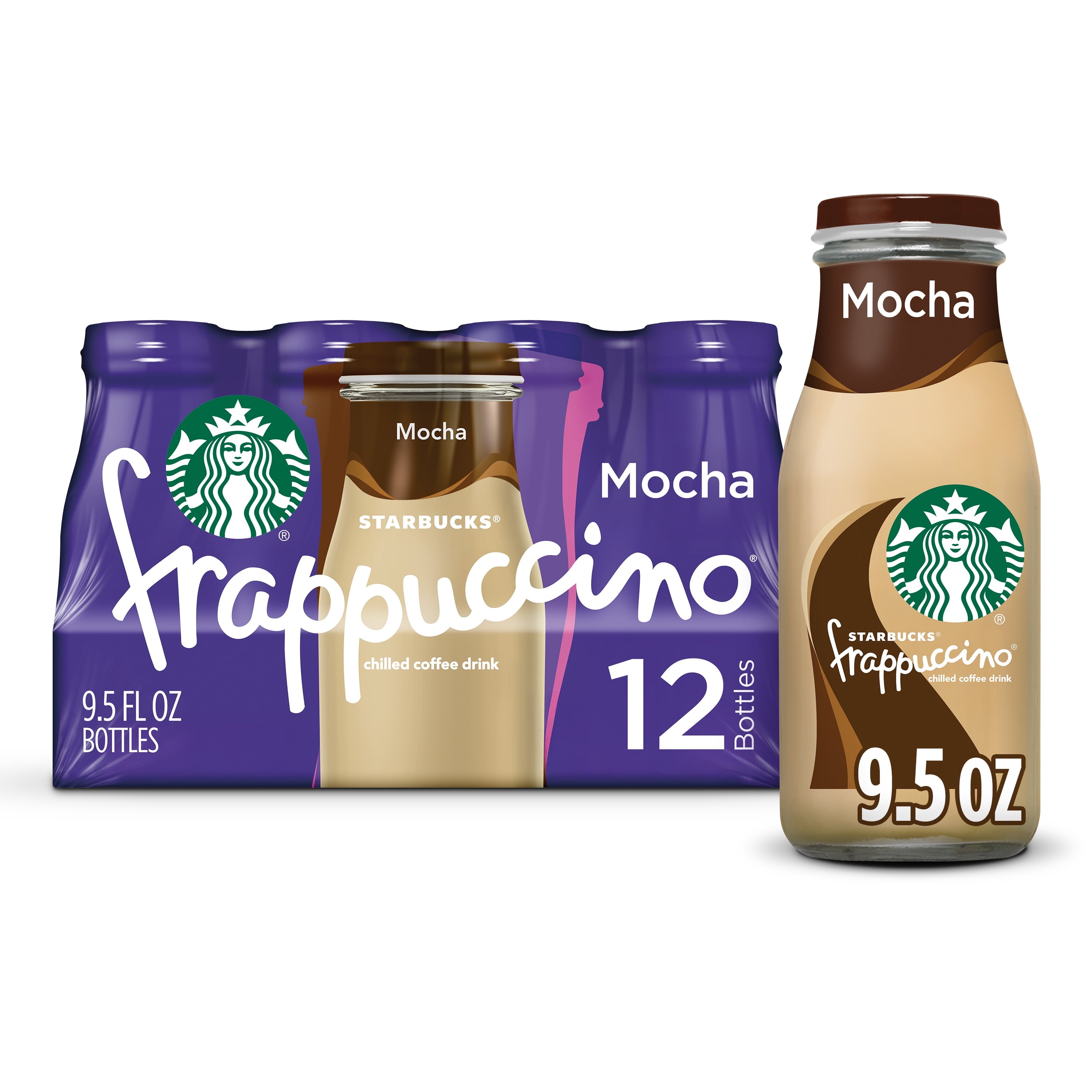 Starbucks Frappuccino Mocha Iced Coffee Drink 9.5 fl oz 12 Pack Bottles