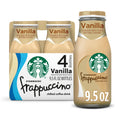 Starbucks Naturally Caffeinated Vanilla Frappuccino Medium Roast Chilled Coffee Drink 9.5 fl oz 4 Count