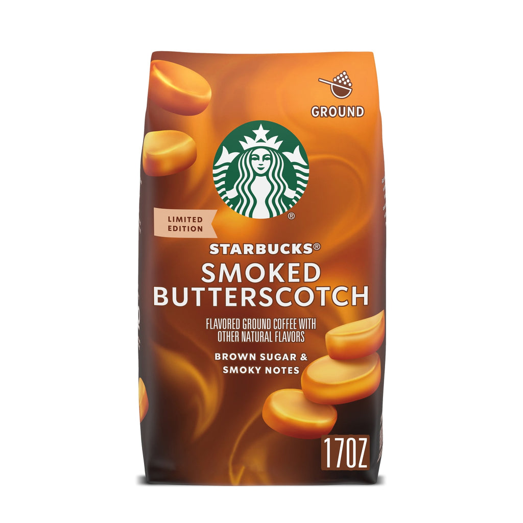 Starbucks Smoked Butterscotch Naturally Caffeinated Medium Roast Ground Coffee 17 oz Bag