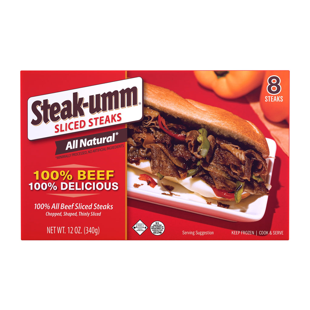 Steak-Umm Sliced Steaks All-Natural 100% Beef 12 Oz 8 Count Frozen