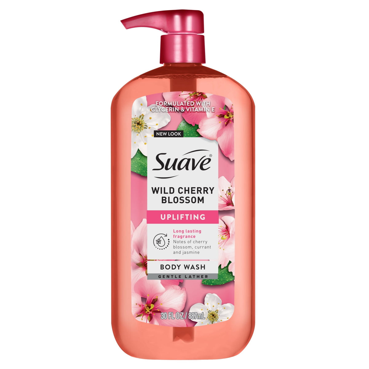 Suave Wild Cherry Blossom Moisturizing Body Wash with Glycerin & Vitamin E 30 fl oz