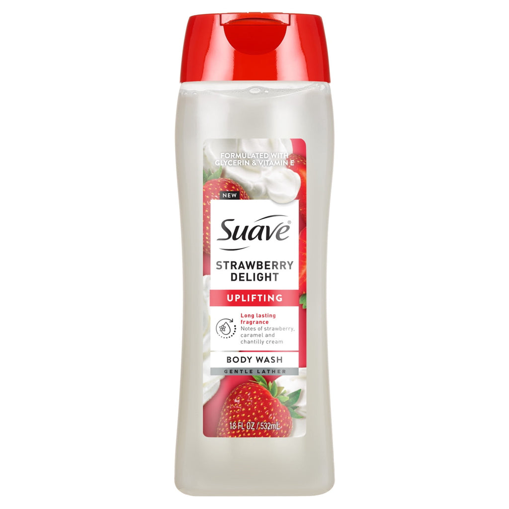 Suave Strawberry Delight Uplifting Body Wash with Glycerin & Vitamin E 18 fl oz