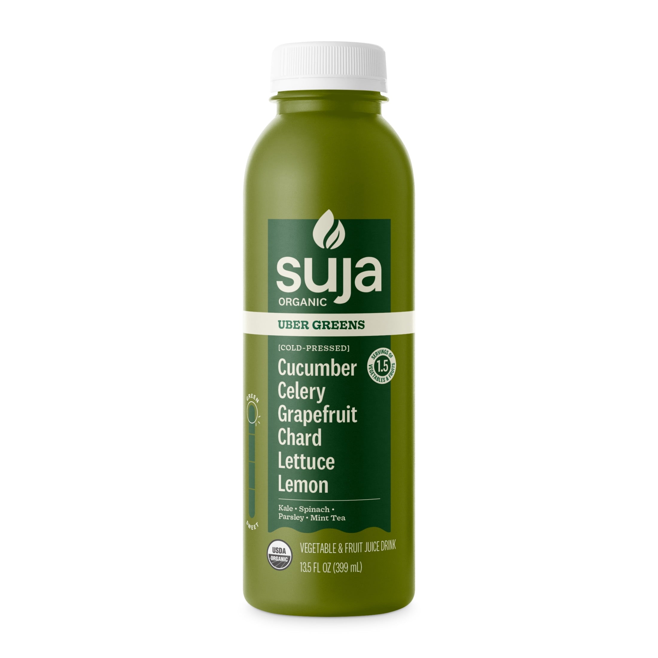 Suja Organic Uber Greens Cold Pressed Juice Drink 13.5 fl oz Bottle
