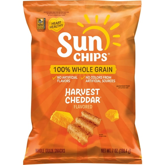 Harvest Cheddar Whole Grain Snack Chips 7 Oz 1 Count SunChips