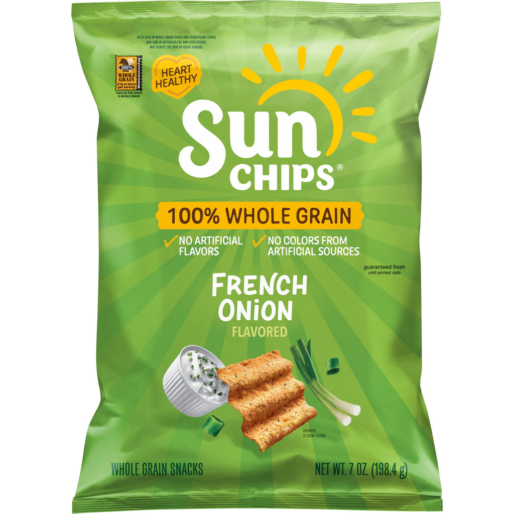 100% Whole Grain French Onion Snack Chips 7 Oz SunChips
