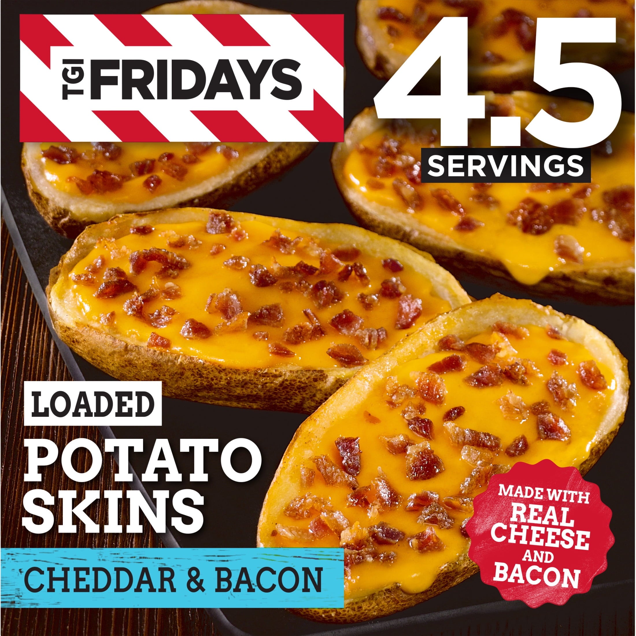 TGI Fridays Loaded Cheddar & Bacon Potato Skins 13.5 Oz Frozen
