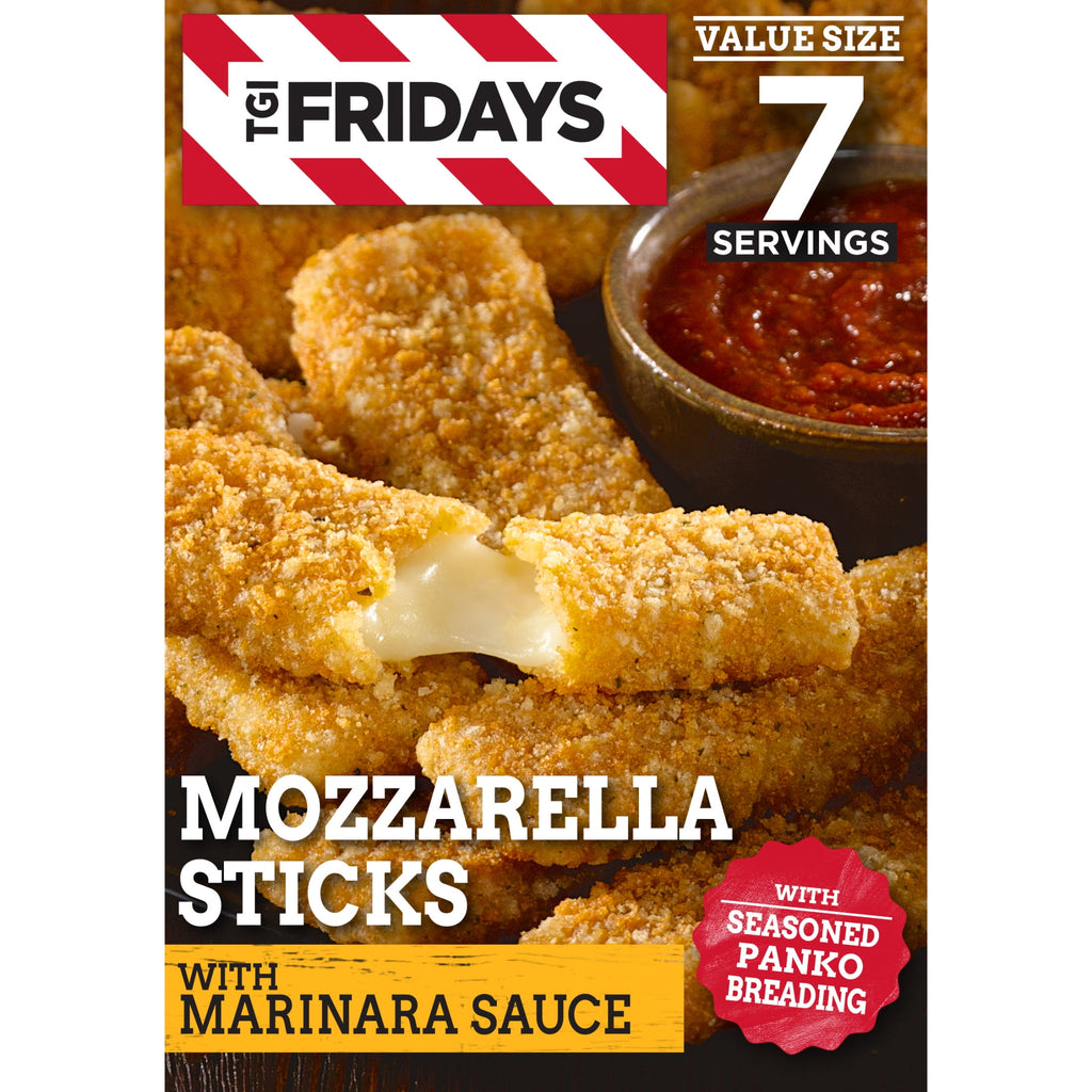 TGI Fridays Mozzarella Sticks Value Size Frozen Snacks with Marinara Sauce 30 Oz