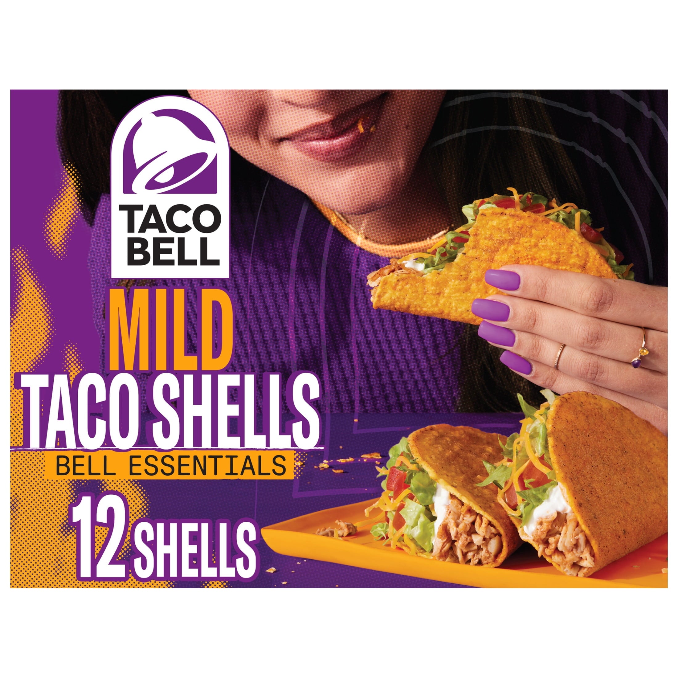 Mild Seasoned Flavor Crunchy Taco Shells 4.8 Oz 12 Count Taco Bell