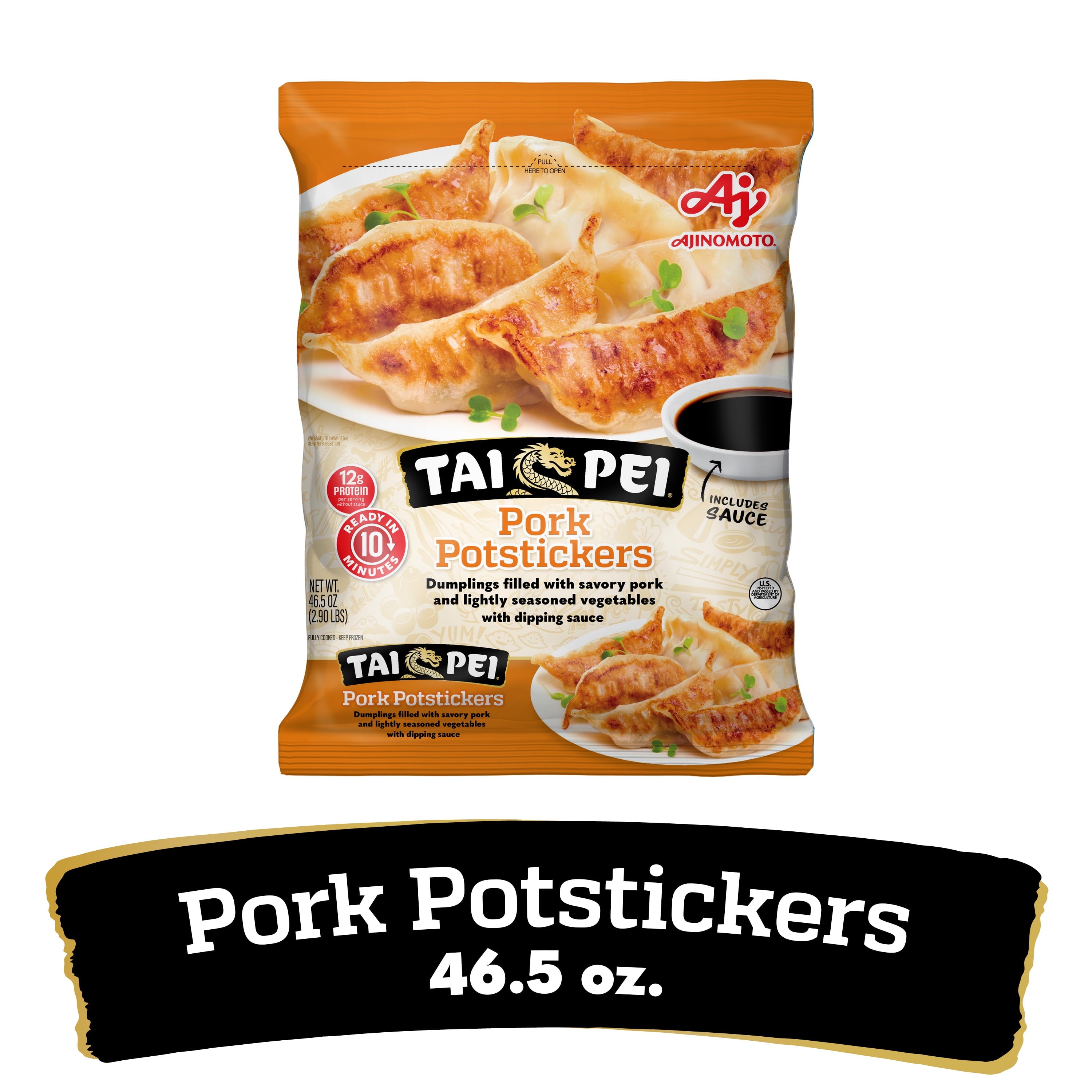 Tai Pei Pork Potstickers Frozen Asian Appetizers 46.5 Oz