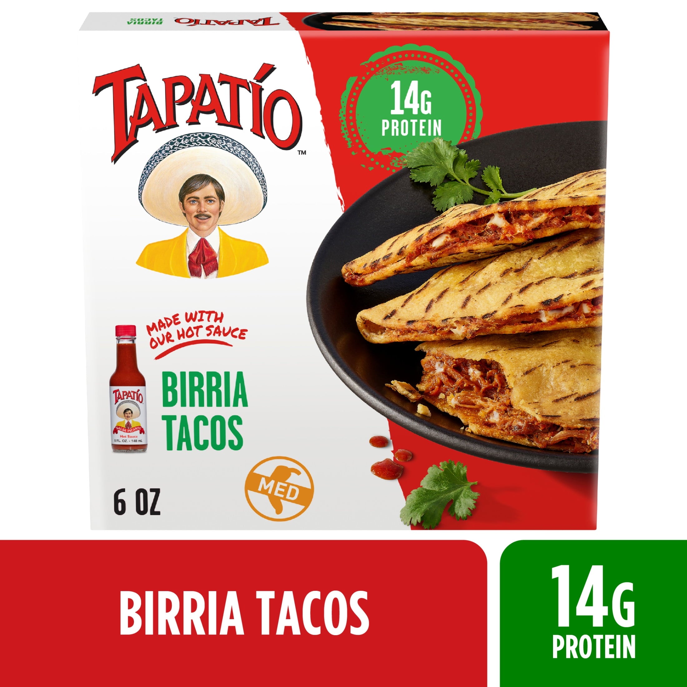 Tapatío Birria Tacos Beef Frozen Mexican Food 6 Oz