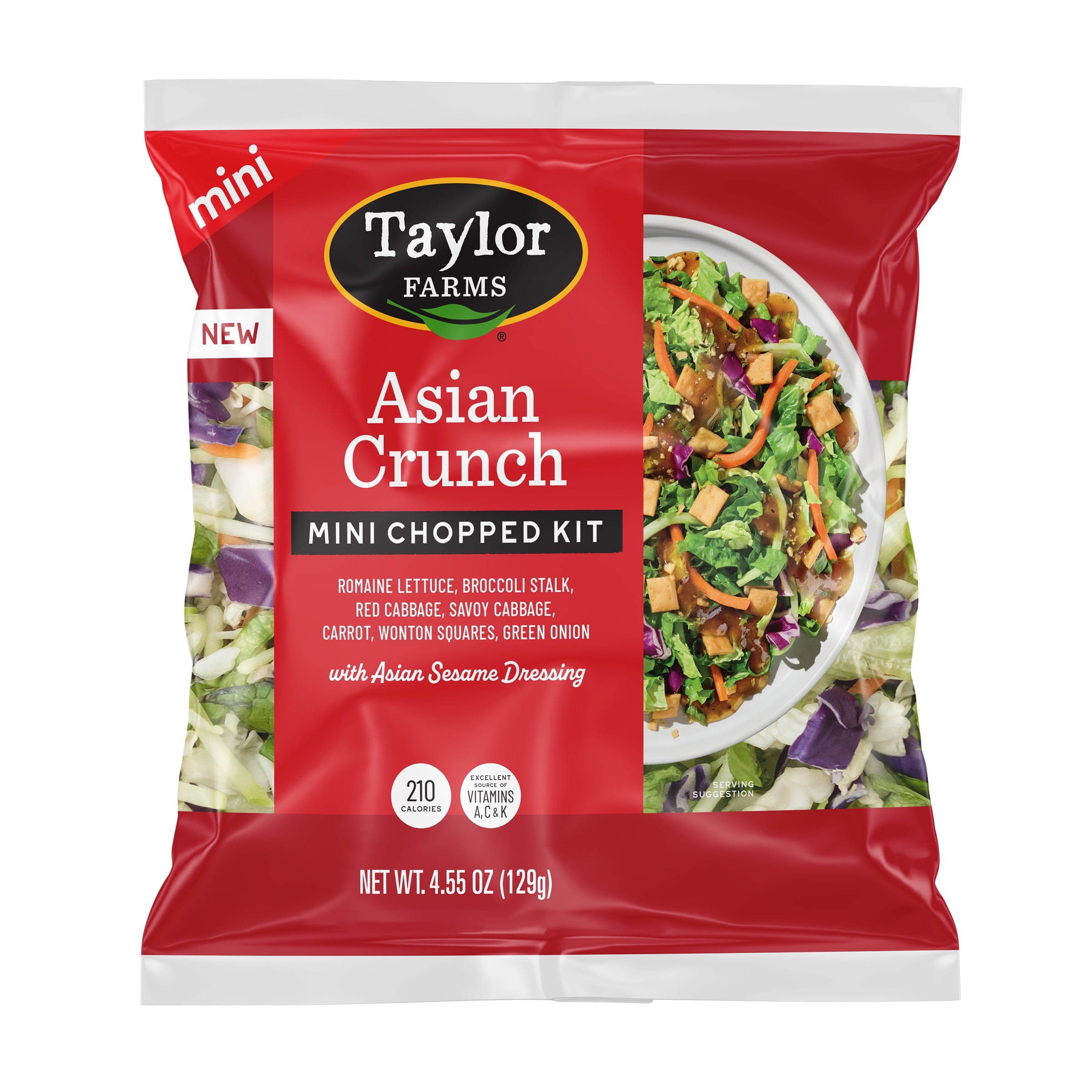 Taylor Farms Asian Crunch Mini Chopped Salad Kit 4.55 Oz Bag