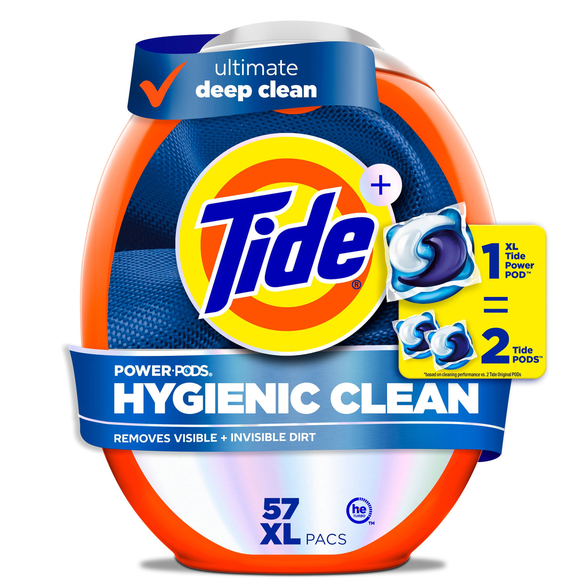 Tide Hygienic Clean Power PODS Laundry Detergent Pacs Original Scent 57 Count