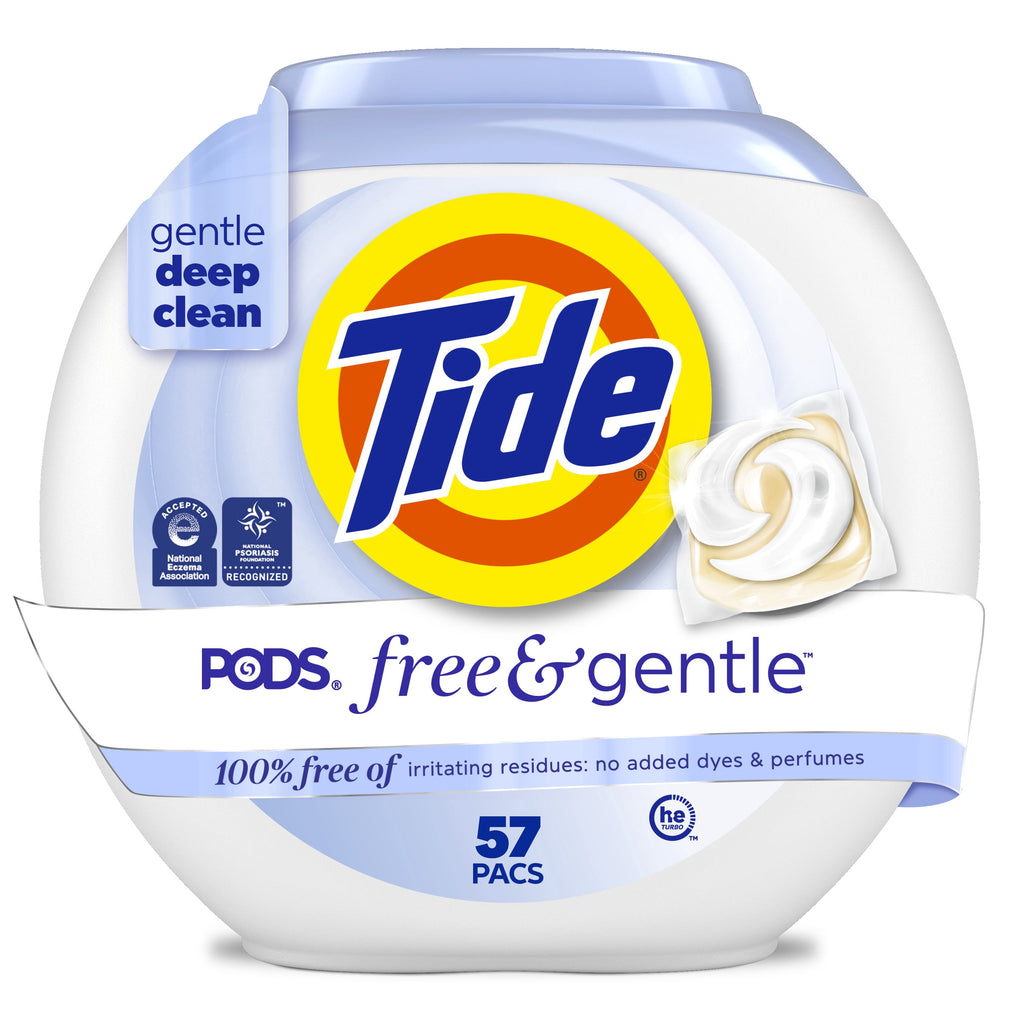 Tide PODS Free & Gentle Laundry Detergent Pacs Unscented 57 Count