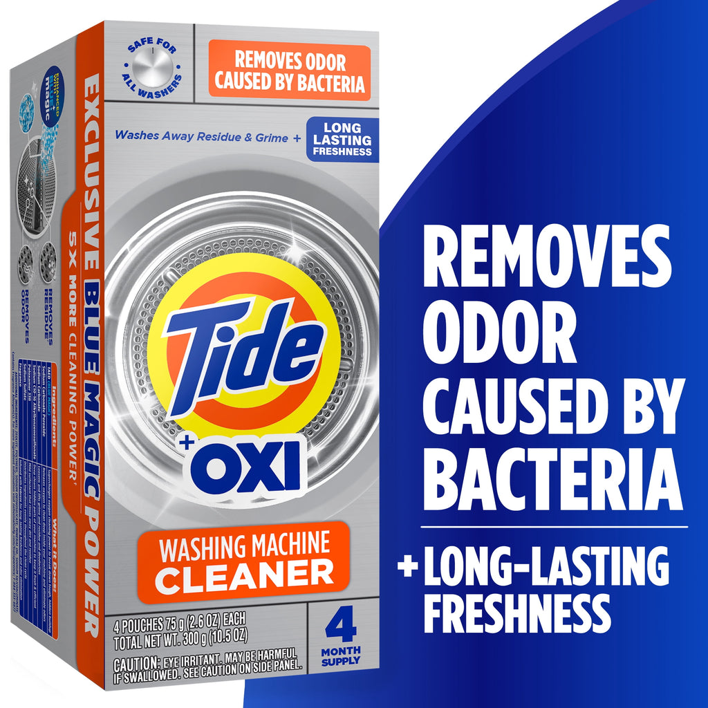 Tide Washing Machine Cleaner with Oxi Powder Odor Eliminator 4 Count