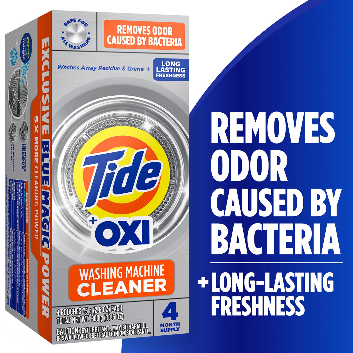 Tide Washing Machine Cleaner with Oxi Powder Odor Eliminator 4 Count