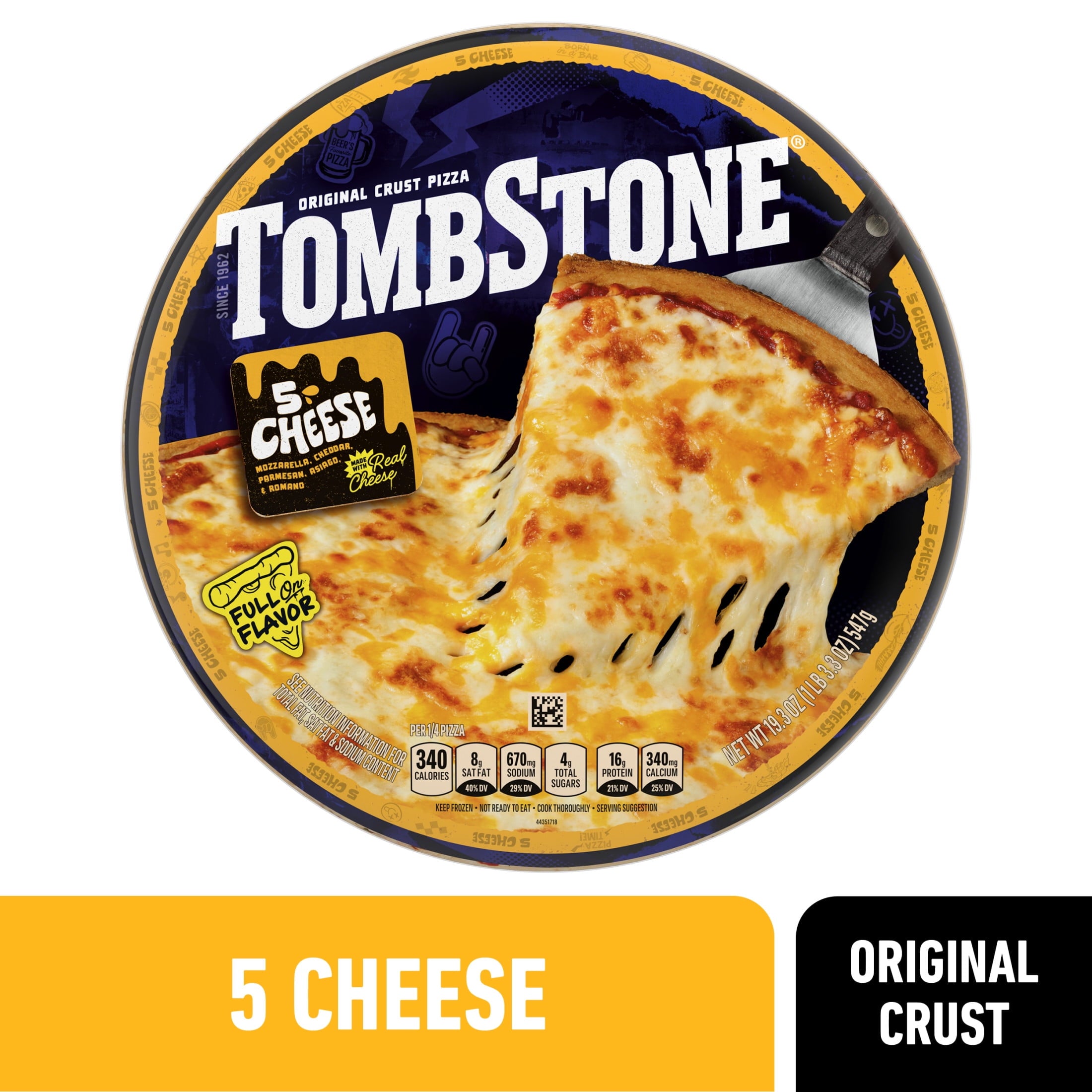 Tombstone Five Cheese Original Crust Frozen Pizza 19.3 Oz