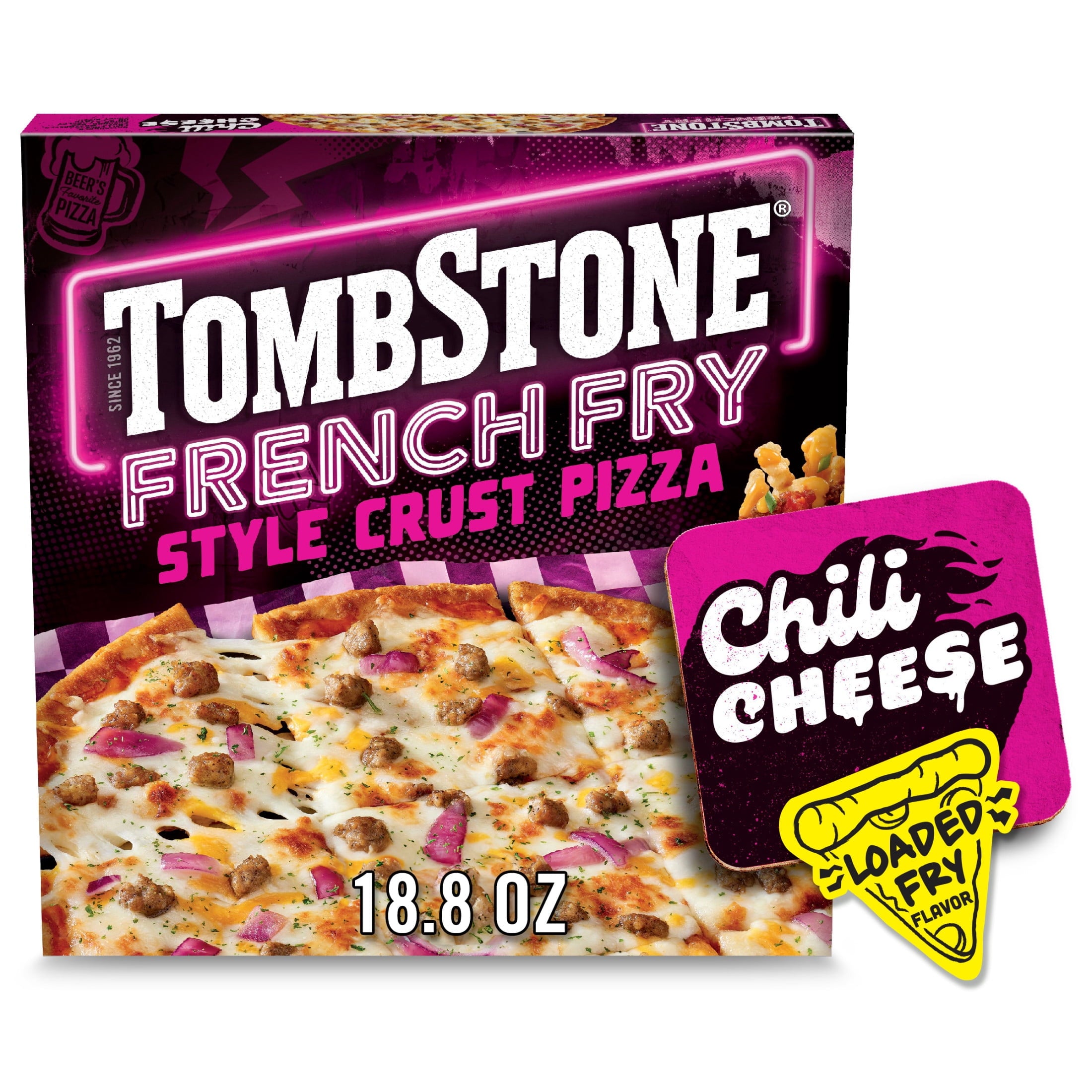 Tombstone Chili Cheese French Fry Style Crust Frozen Pizza 18.8 Oz