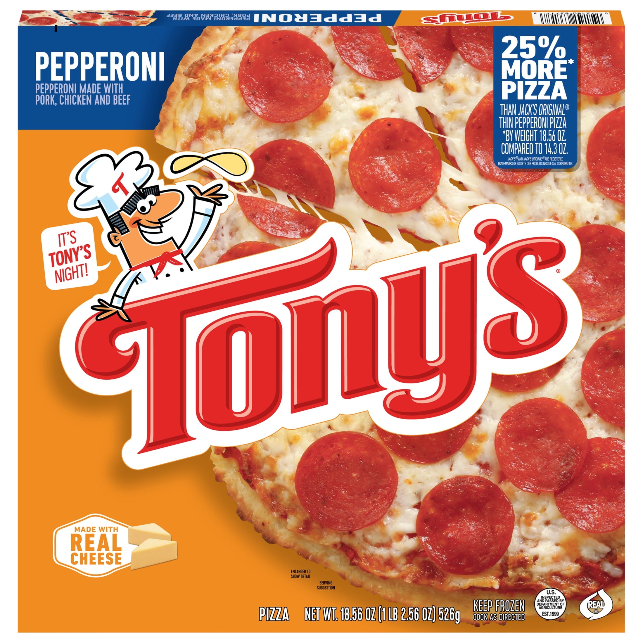 Tony's Pepperoni Pizzeria Style Crust Frozen Pizza 18.56 Oz