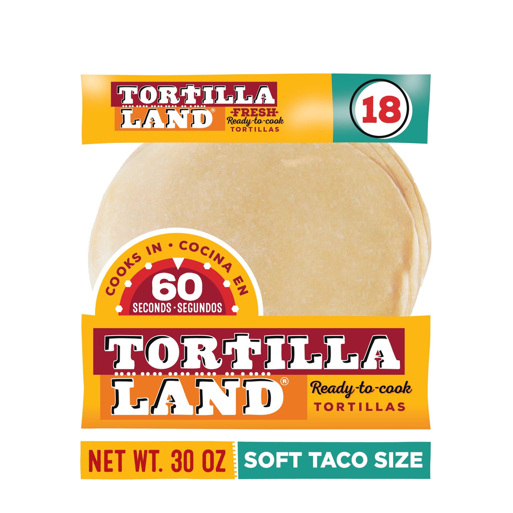 Ready to Cook Soft Taco Size Flour Tortillas 30 Oz 18 Count TortillaLand