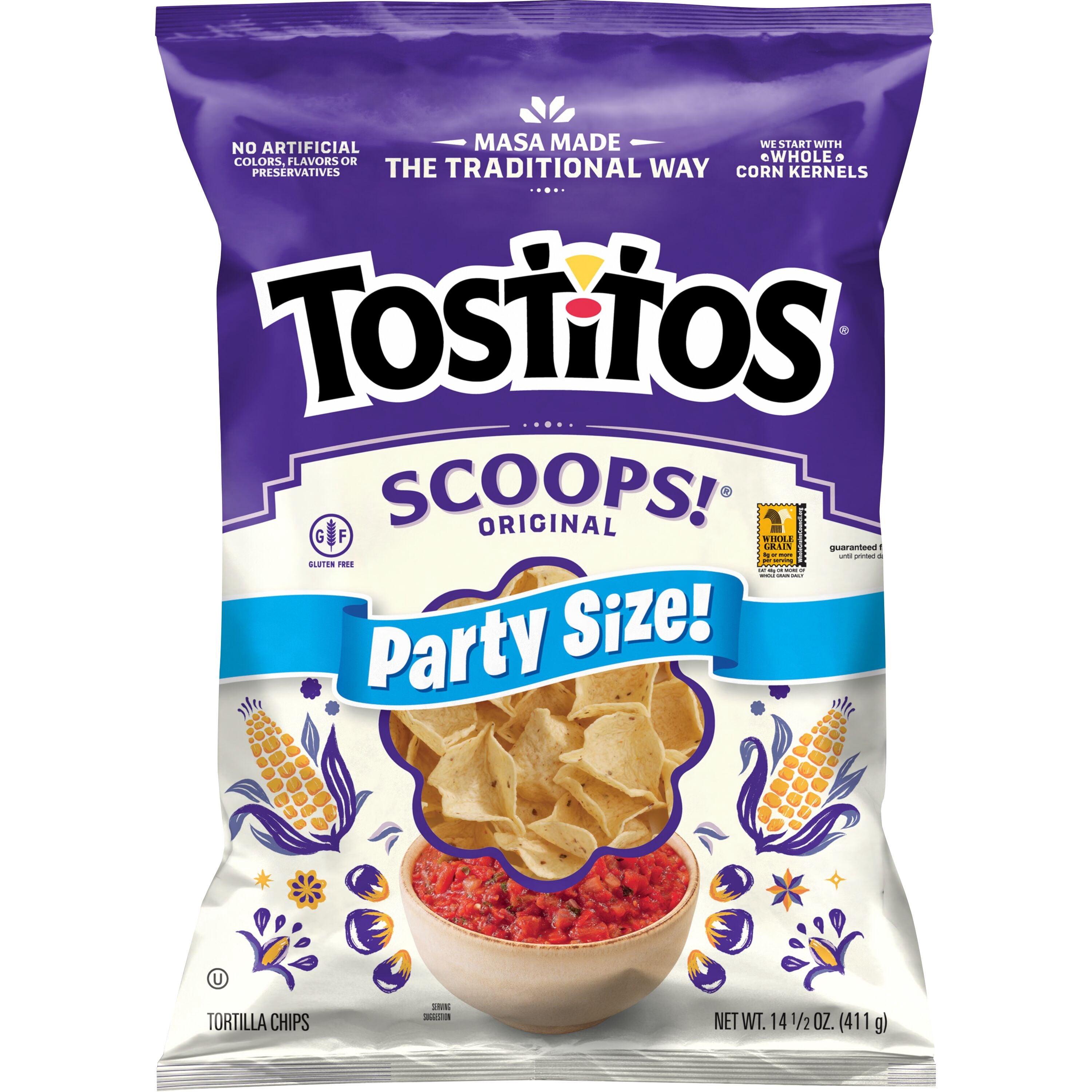 Scoops! Party Size Tortilla Chips 14.5 Oz Tostitos