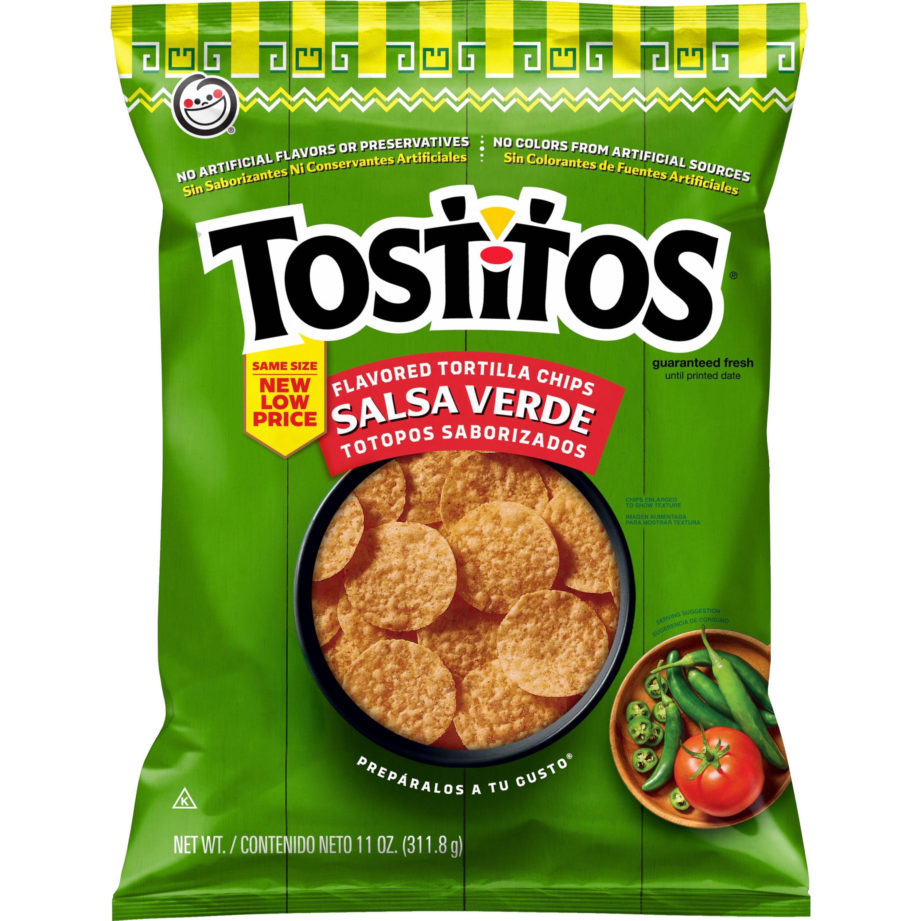 Salsa Verde Flavored Tortilla Chips 11 Oz Tostitos