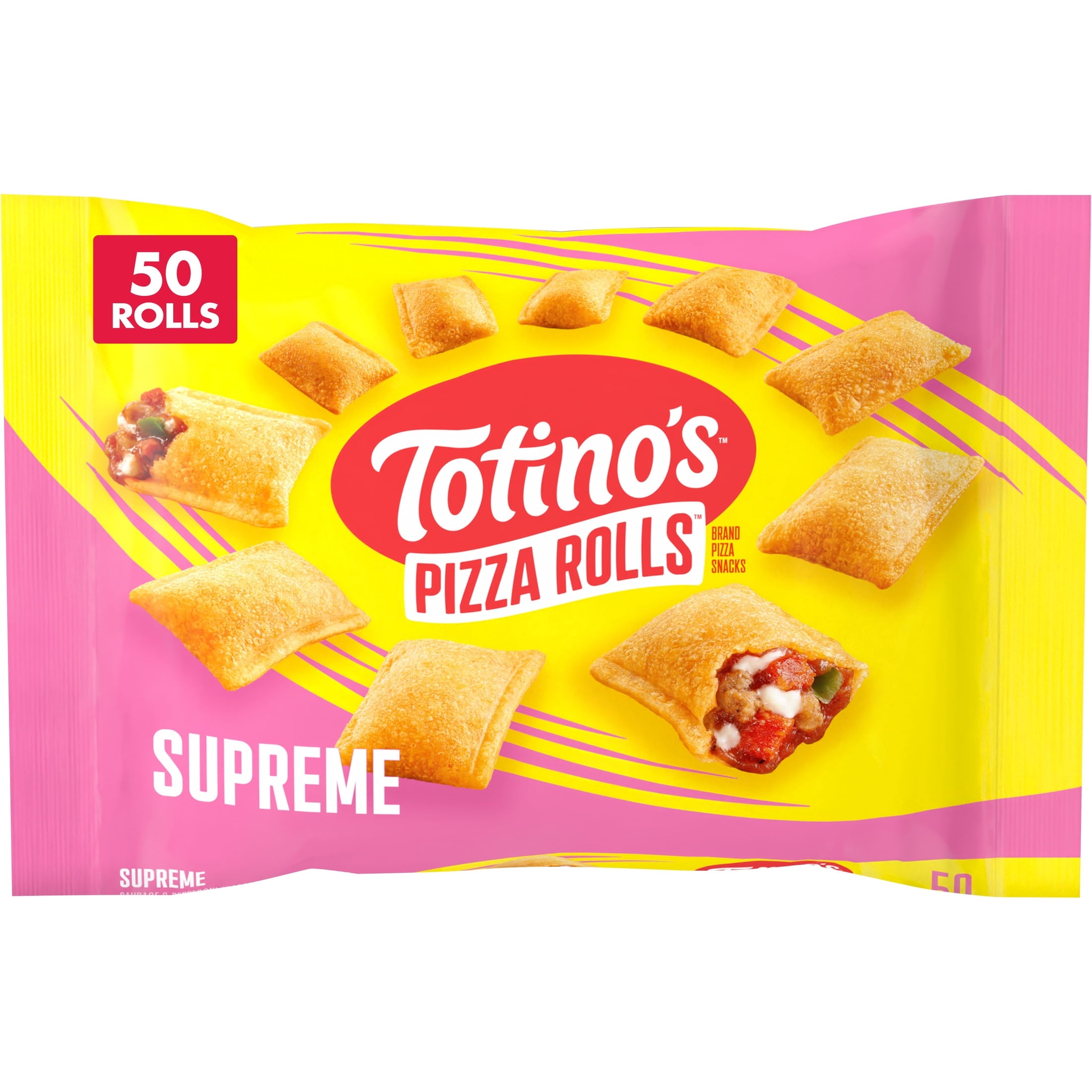 Totino's Supreme Pizza Rolls Frozen Snacks 50 Count 24.8 Oz