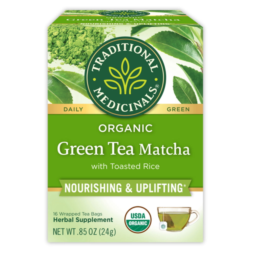 Traditional Medicinals Organic Green Tea Matcha with Toasted Rice Tea Bags 16 Count