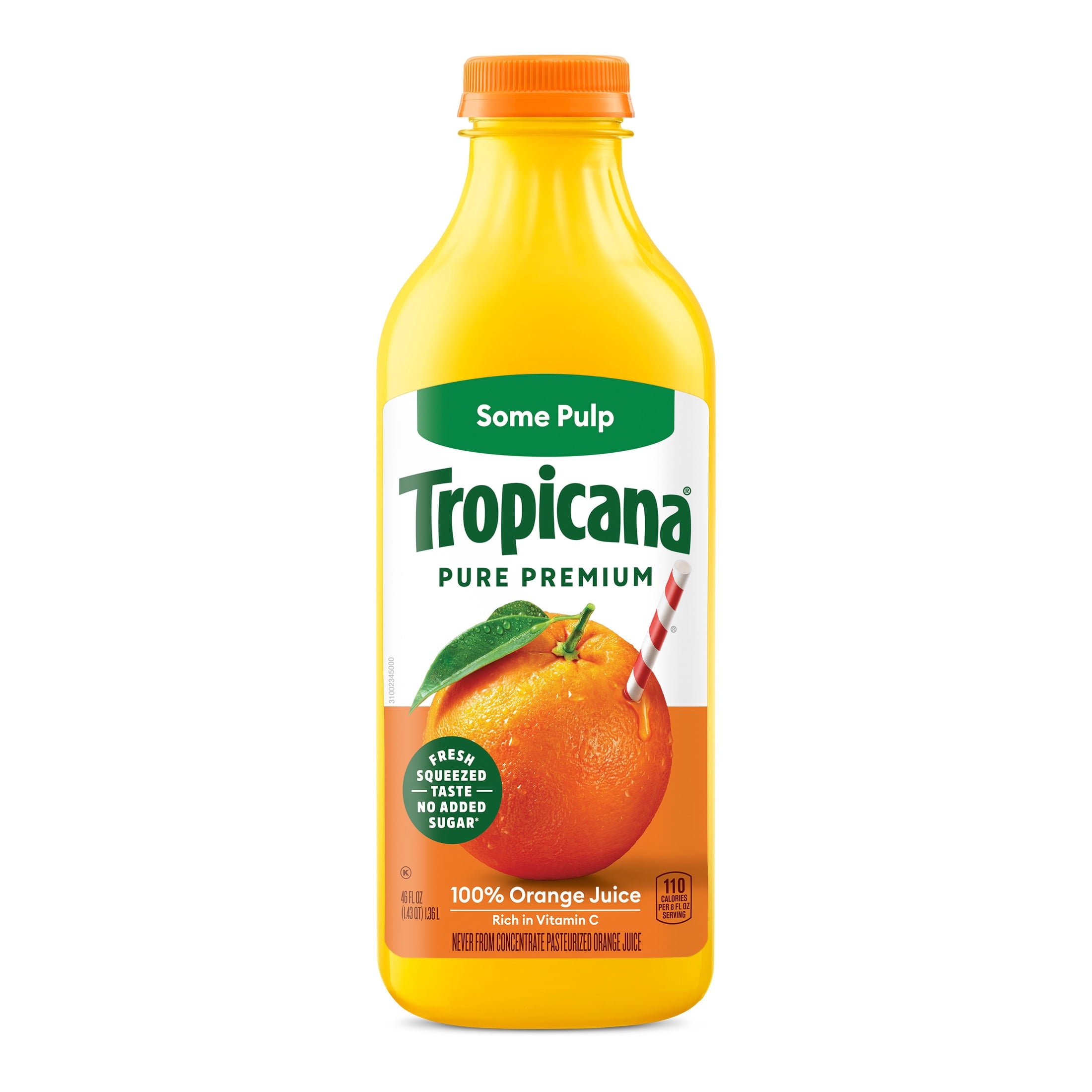Tropicana Pure Premium 100% Orange Juice Original Some Pulp 46 fl oz