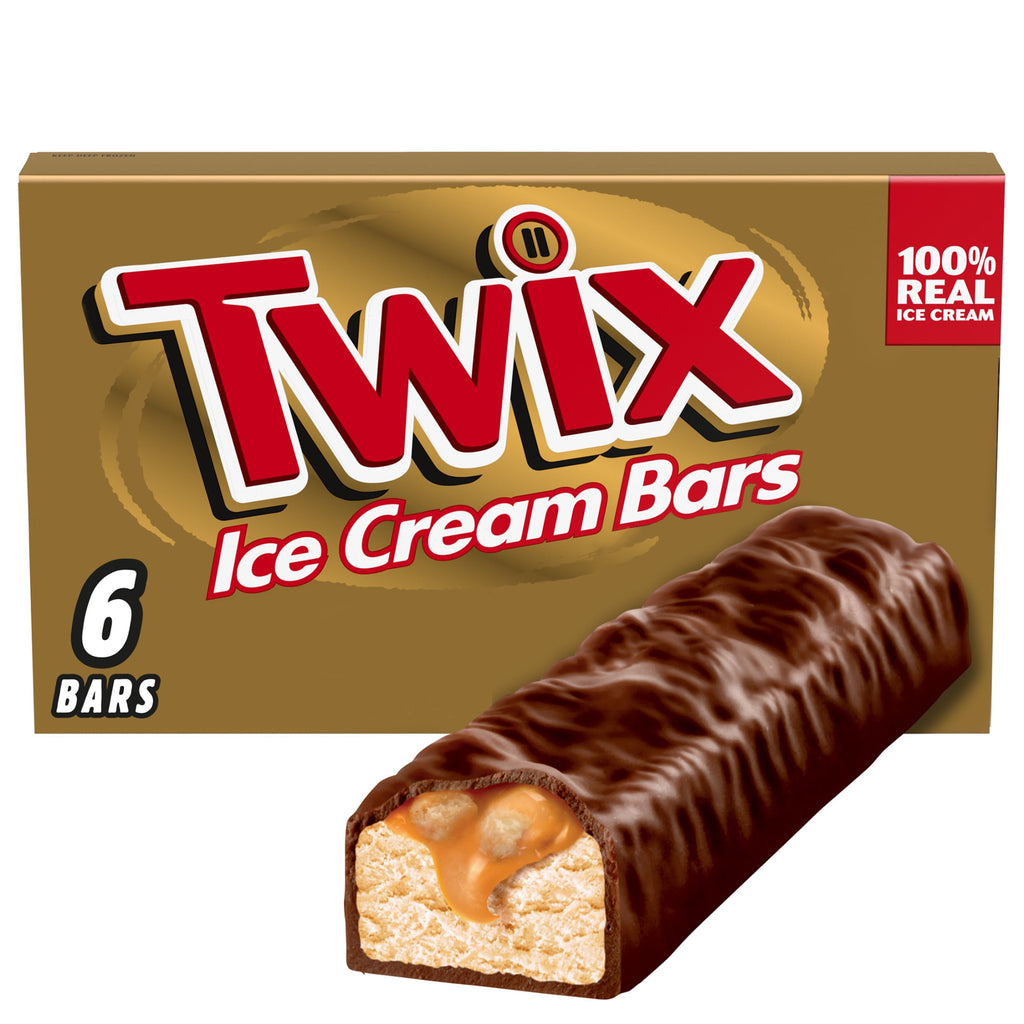 Twix Caramel Vanilla Milk Chocolate Ice Cream Bars 6 Count 11.58 Fl Oz
