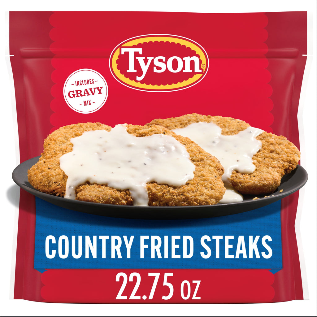 Tyson Country Fried Steaks with Gravy Mix Frozen 22.75 Oz 13g Protein