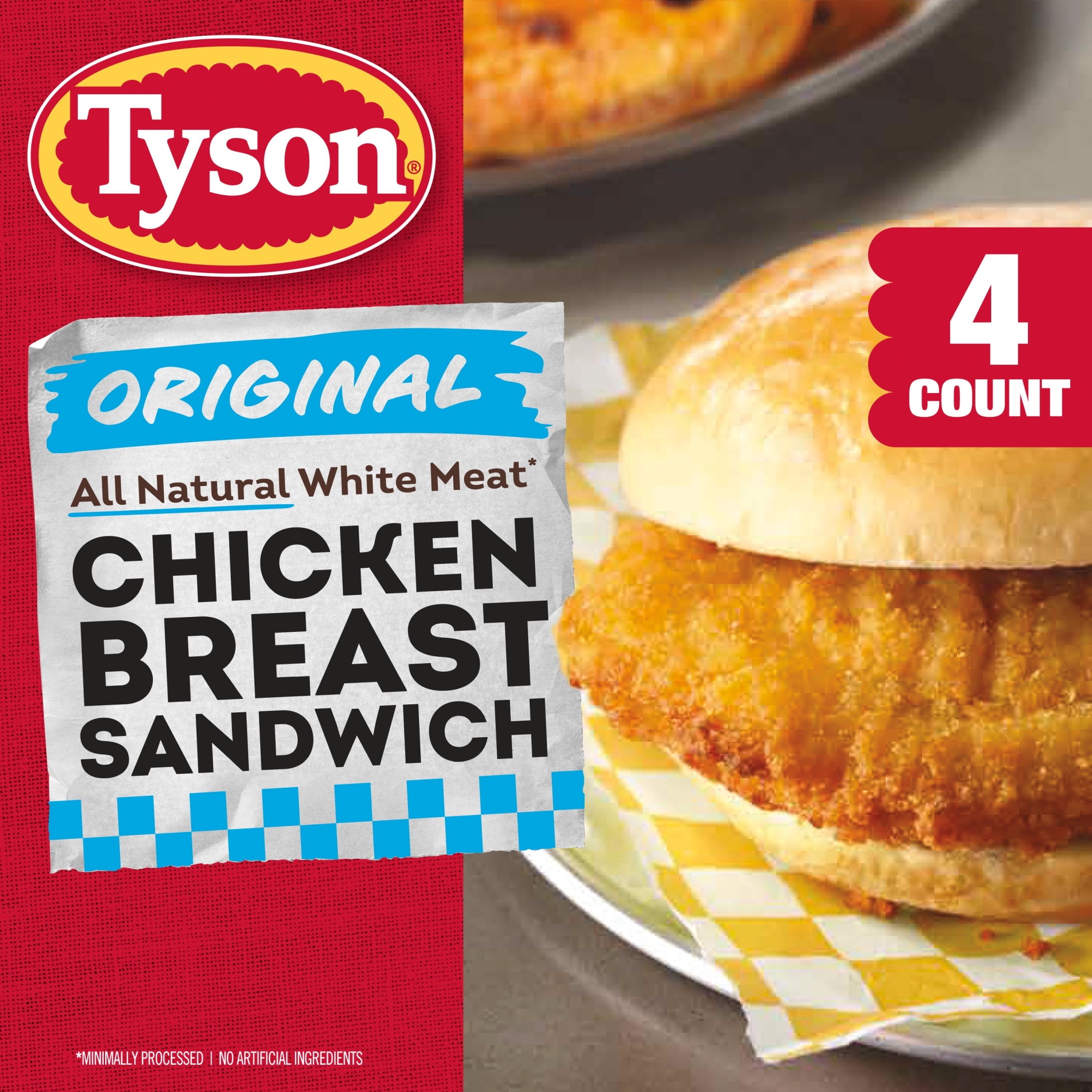 Tyson Original Frozen Chicken Breast Sandwich 24 Oz 4 Count