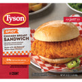 Tyson Spicy Chicken Breast Sandwich Frozen 4 Count 24 Oz