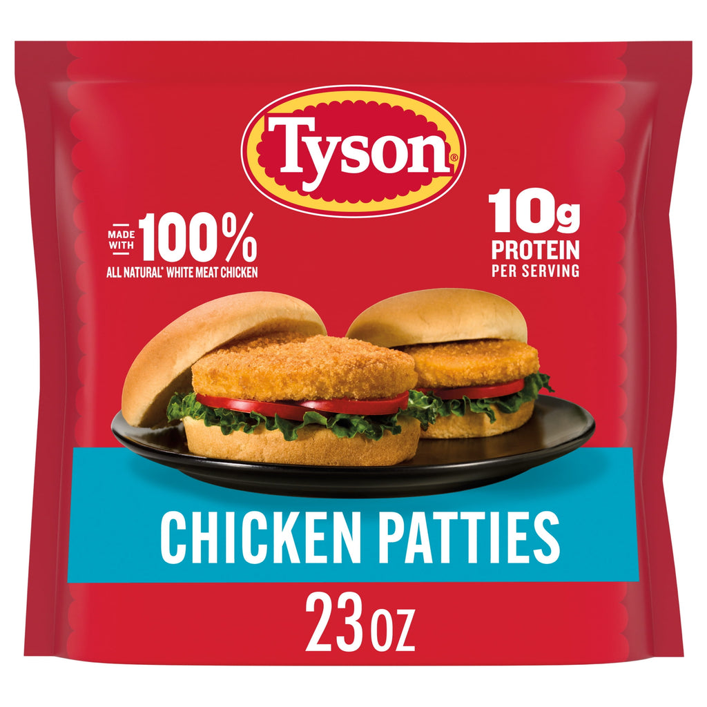 Tyson White Meat Chicken Patties Original Frozen 23 Oz 9 Count