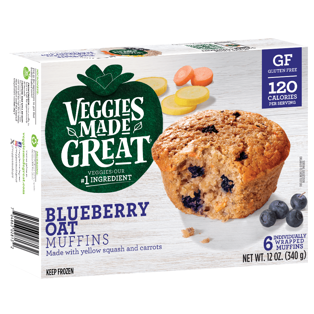 Blueberry Oat Muffins 12 Oz 6 Count Veggies Made Great