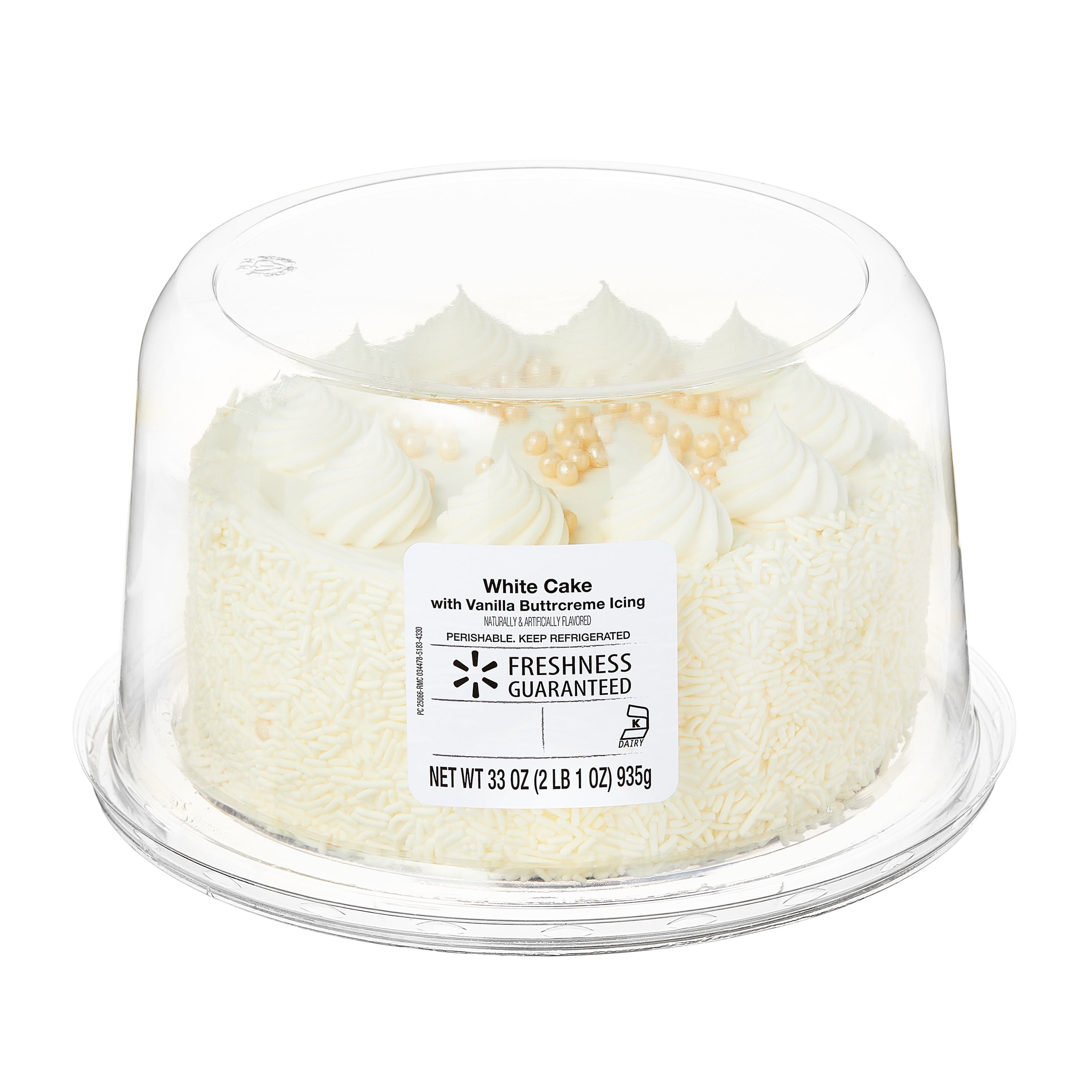 White Cake with Vanilla Buttercreme Icing 33 Oz Freshness Guaranteed