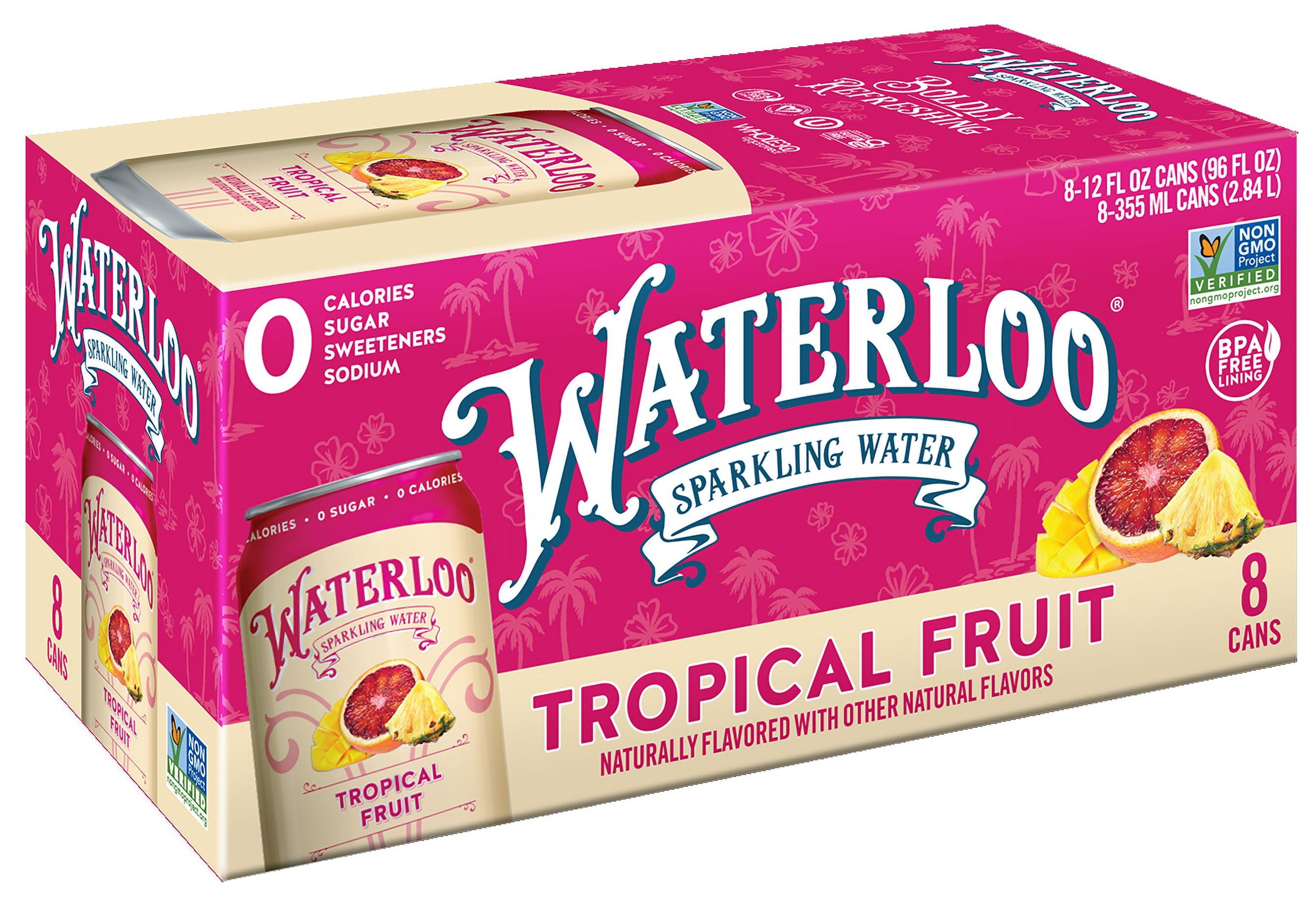 Waterloo Sparkling Water Tropical Fruit 12 fl oz 8 Count
