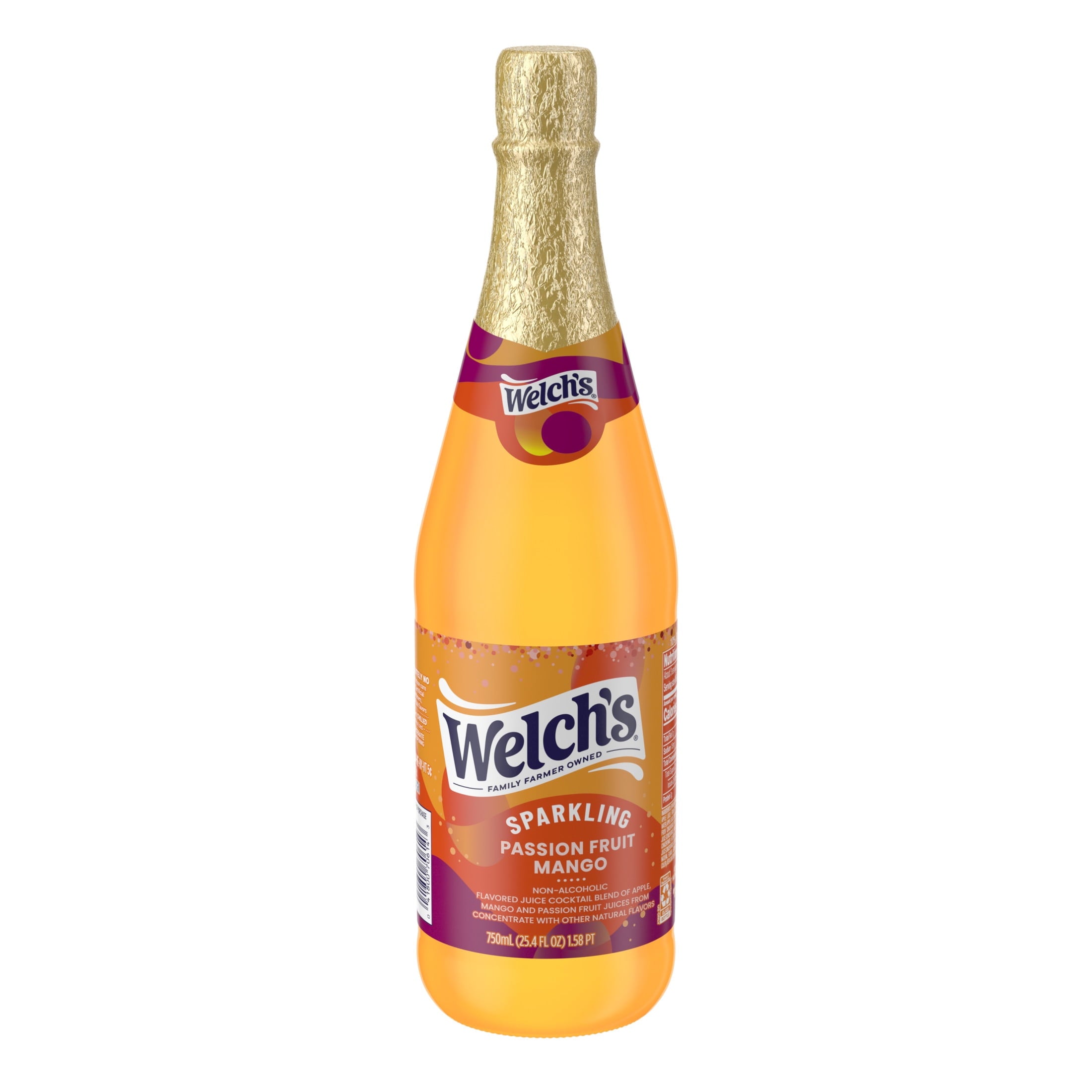 Welch's Passion Fruit Mango Sparkling Juice Cocktail 25.4 fl oz Bottle