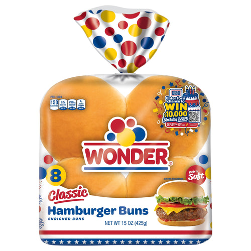 Classic Extra Soft White Bread Hamburger Buns 15 Oz 8 Ct