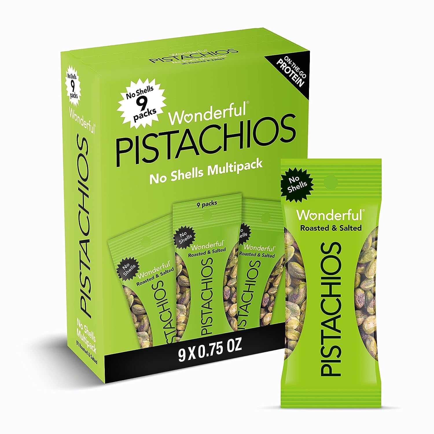 Roasted & Salted No Shells Pistachios 6.75 Oz 9 Count Wonderful