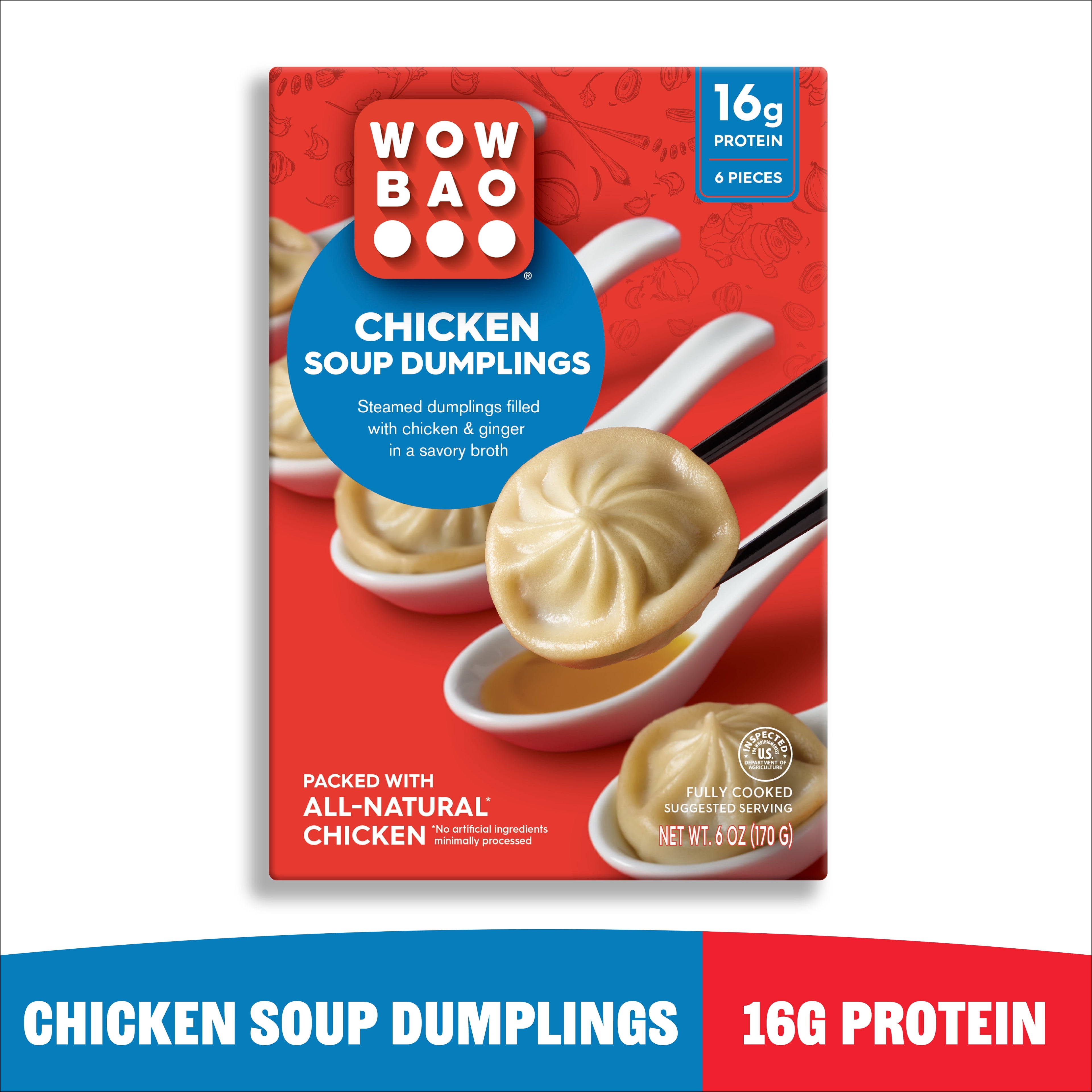 Wow Bao Chicken Soup Dumplings 6 Pieces Frozen 6 Oz