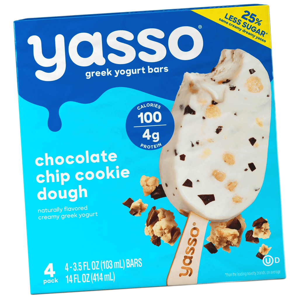 Yasso Greek Yogurt Ice Cream Bars Chocolate Chip Cookie Dough 4 Count 14 Fl Oz