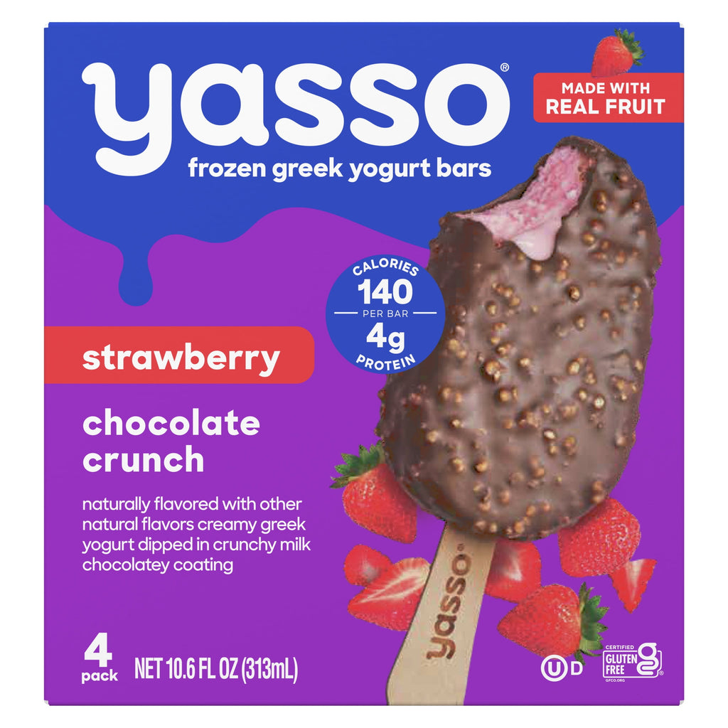 Yasso Strawberry Chocolate Crunch Frozen Greek Yogurt Bars 4 Count