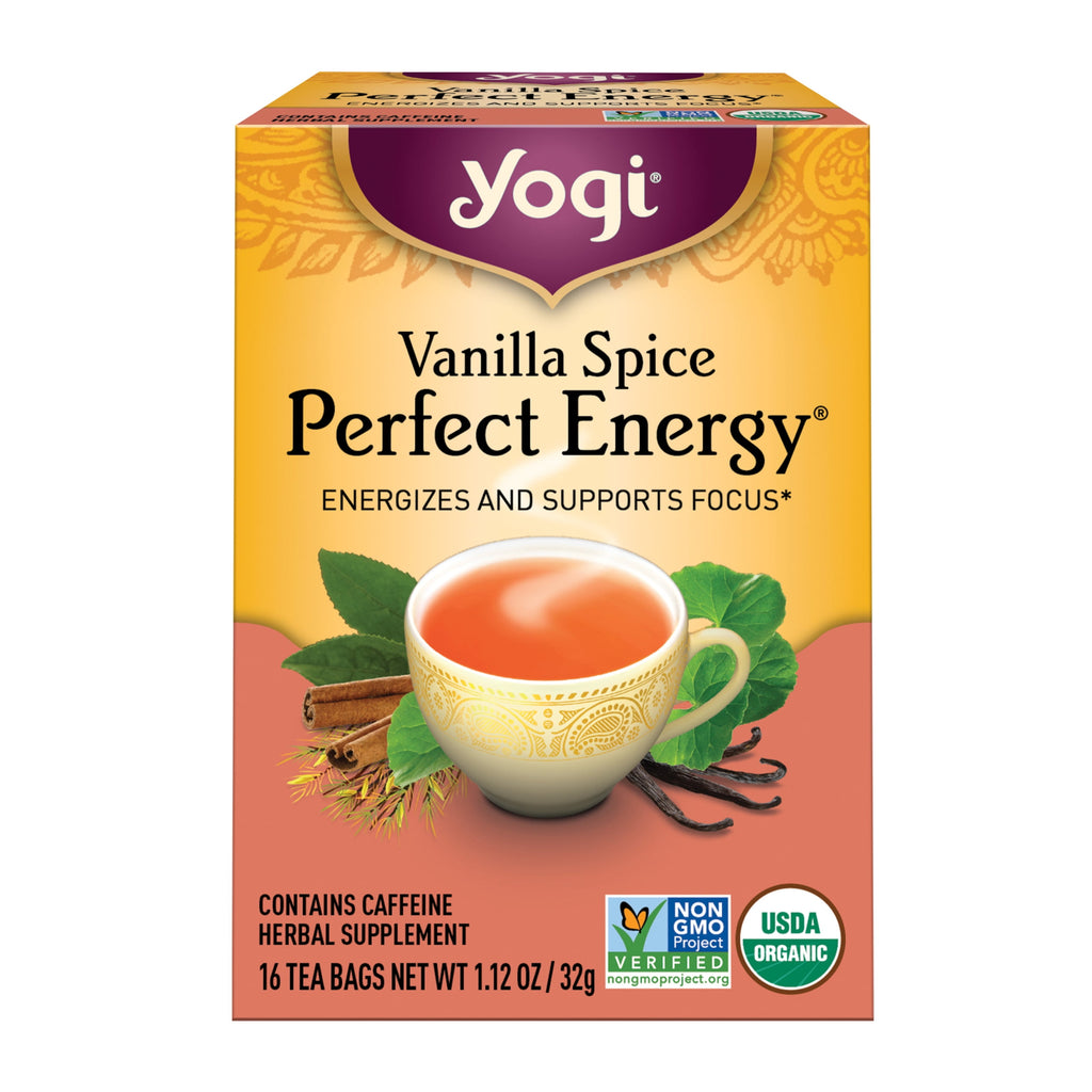 Yogi Vanilla Spice Perfect Energy Organic Black Wellness Tea Bags 1.12 oz 16 Count