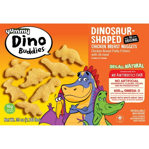 Yummy All Natural Dino Buddies Chicken Breast Nugget Meal 35 Oz Frozen