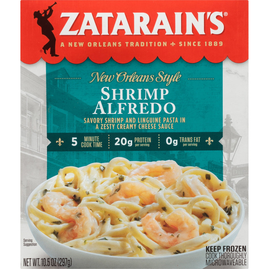 Zatarain's Frozen Shrimp Alfredo Pasta Meal 10.5 Oz